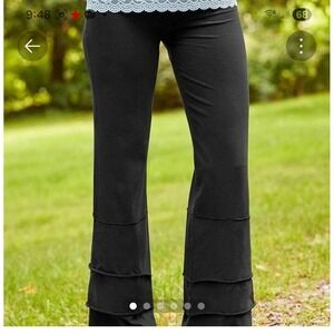 Matilda Jane Black Wide Leg Ruffle Hem Pants Women
